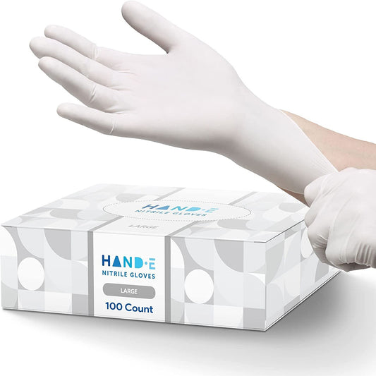 White Nitrile Disposable Gloves